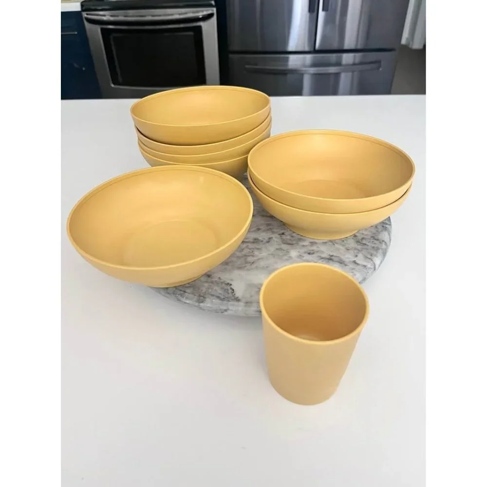 Vintage Tupperware Salad Cereal Bowls Harvest Gold